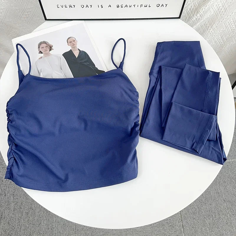 Women 2 Piece Yoga Set Sports Bra Leggings Tracksuit