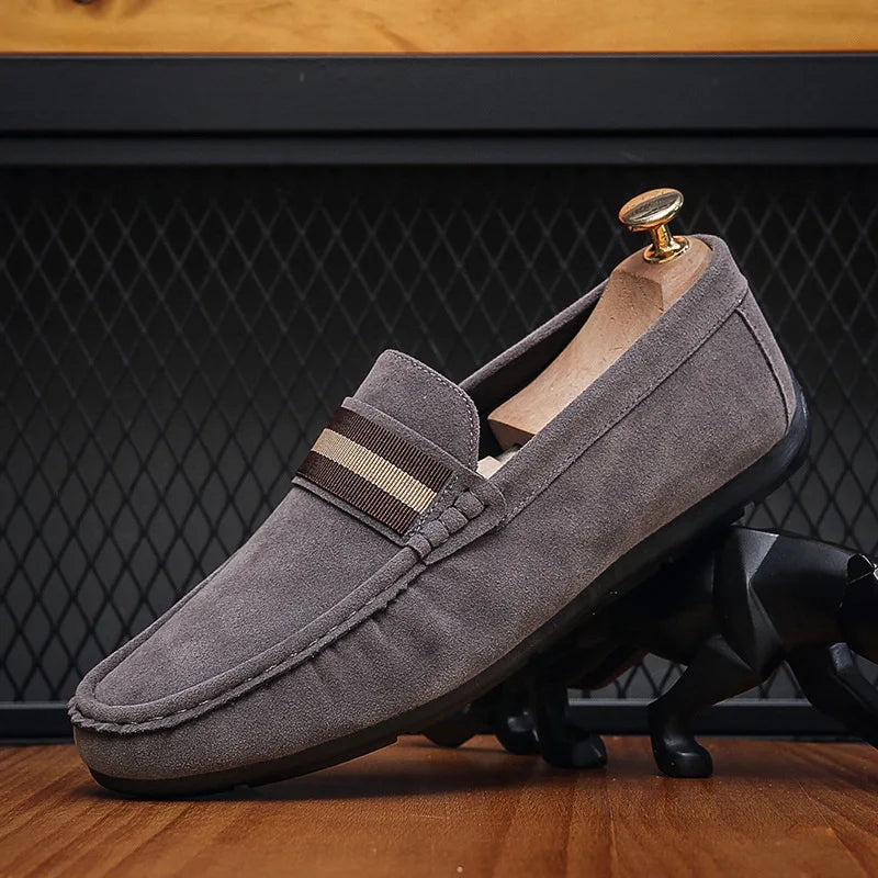 Spring Men Suede Loafers Casual Driving Shoes Moccasins