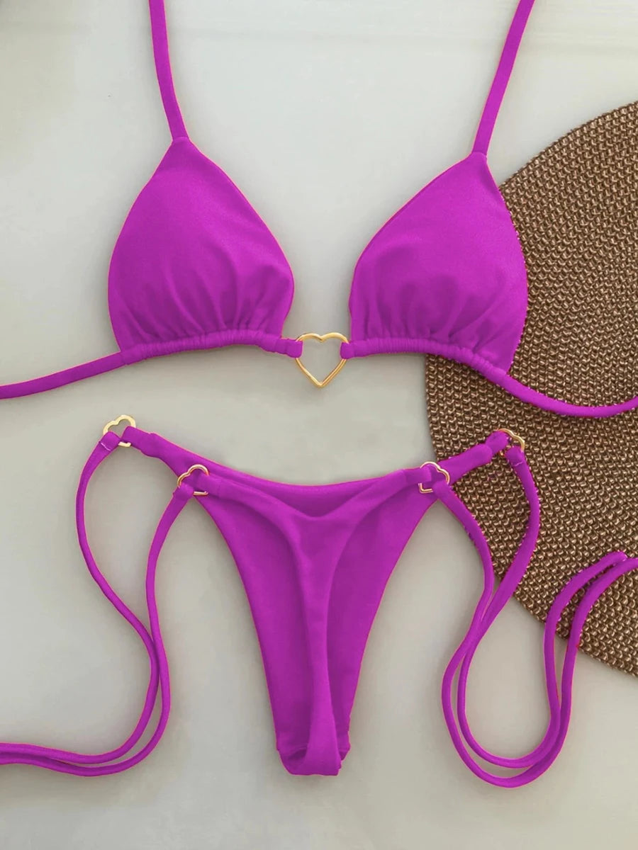 Triangle Thong Bikini Halter Swimsuit 2025 Swimwear