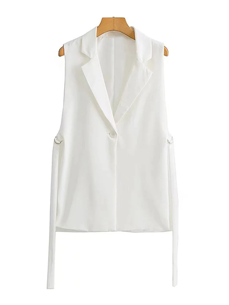 TRZA Women Waistcoat Vest Vintage Sleeveless Front Button