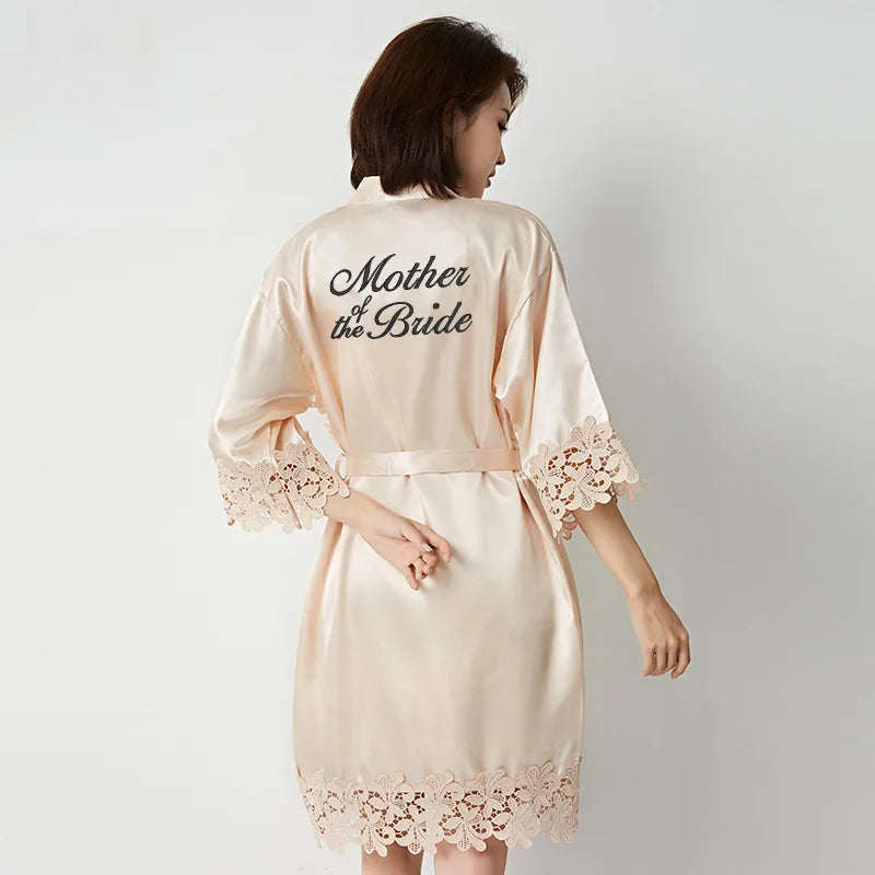 White Wedding Robe Embroidered Mother Bride Kimono Gown