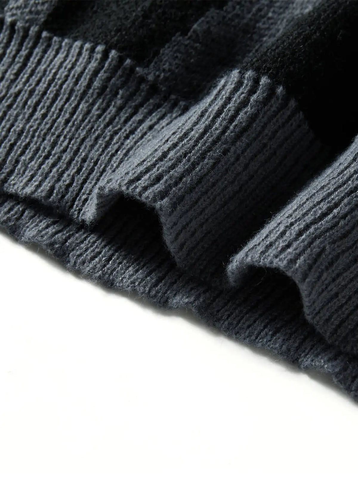 Autumn Winter Irregular Jacquard Pullover Sweater For Men