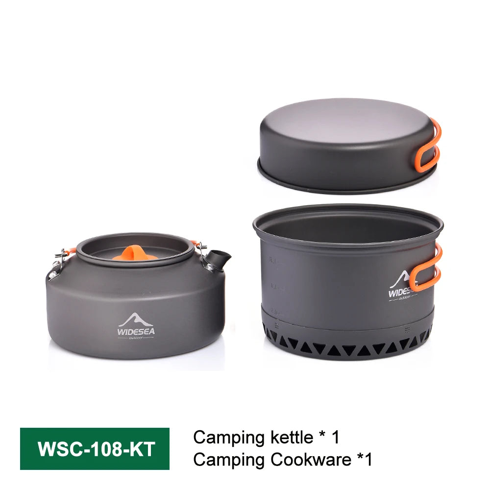 Camping Tableware Outdoor Cookware Set Pots Tourist Kettle Coffee Cup Filte Kitchen Equipment Gear Utensils Hiking Picnic Travel
