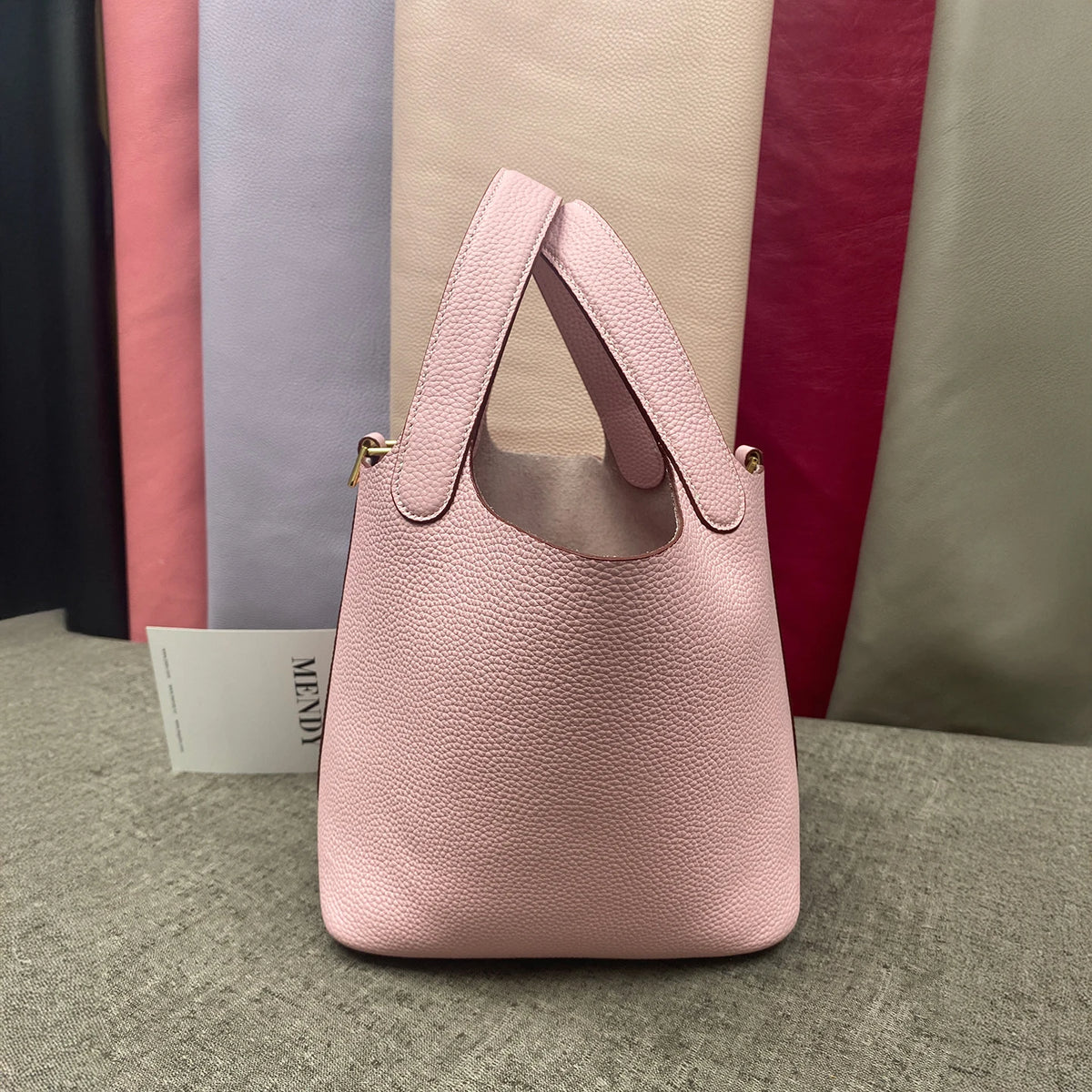 Mendy Mini Bucket Bag Women Genuine Leather Crossbody