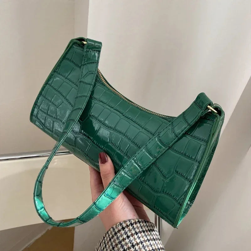 Retro Alligator Pattern Small PU Leather Handbags For Women