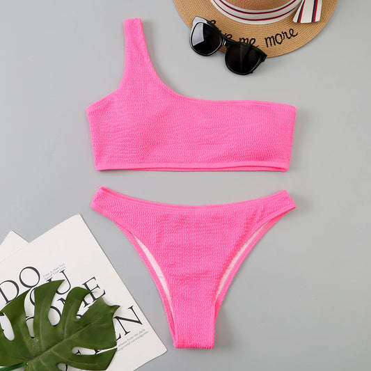 One Shoulder Bikinis 2025 Womens Sexy Brazilian Swimsuit