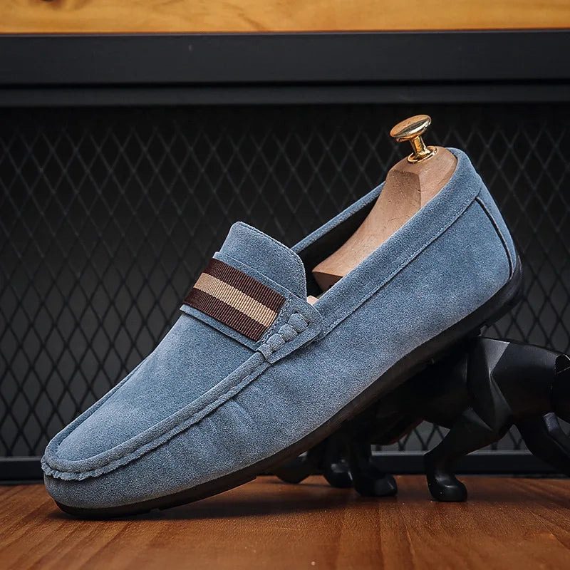 Spring Men Suede Loafers Casual Driving Shoes Moccasins