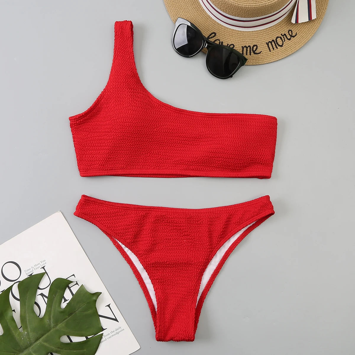 One Shoulder Bikinis 2025 Womens Sexy Brazilian Swimsuit