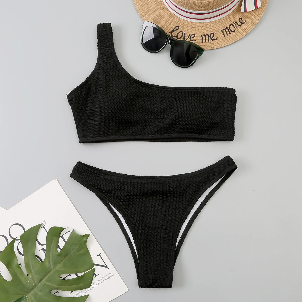 One Shoulder Bikinis 2025 Womens Sexy Brazilian Swimsuit