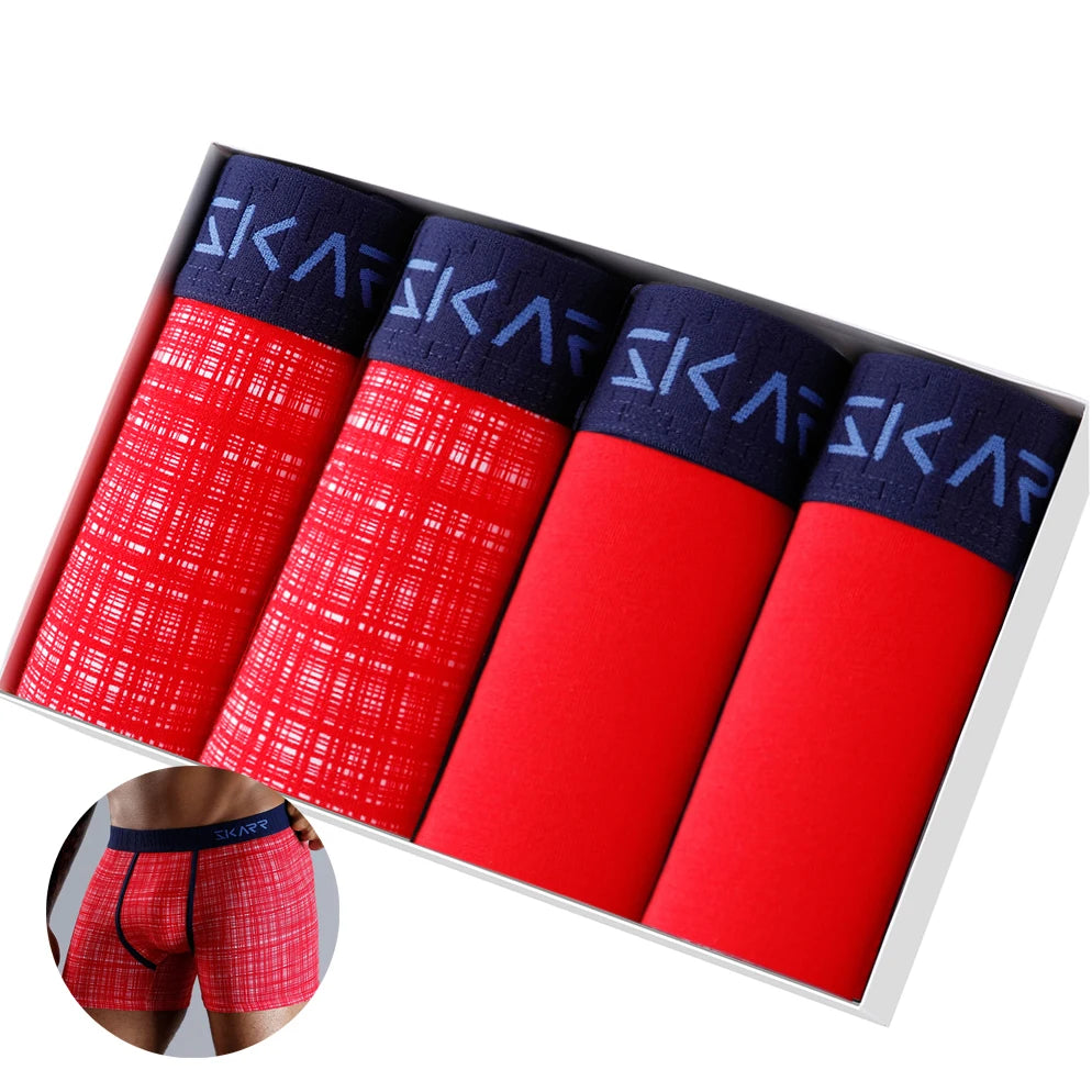 4 Pack Mens Boxer Shorts Cotton Underwear Set Soft Comfort
