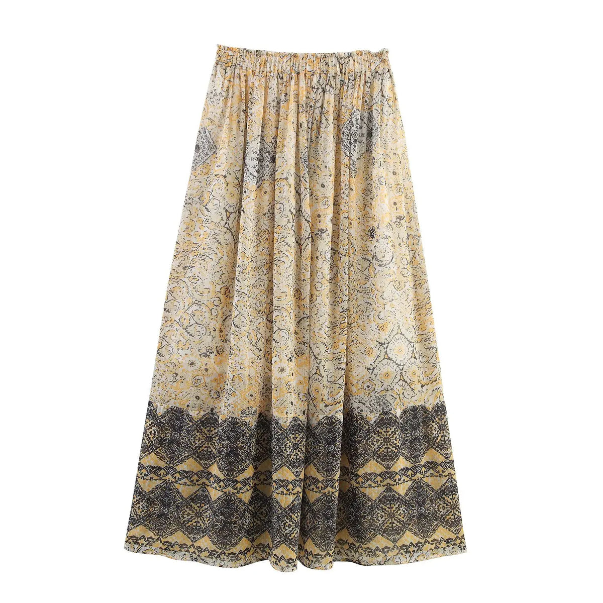 Elegant Summer Set Loose Shirt And Elastic Waist Skirt