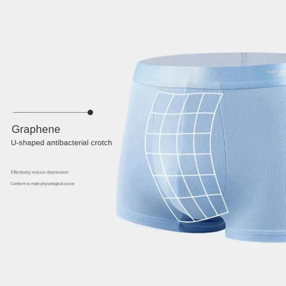 Mens Ice Silk Boxer Shorts Breathable Underwear 4pc L6XL