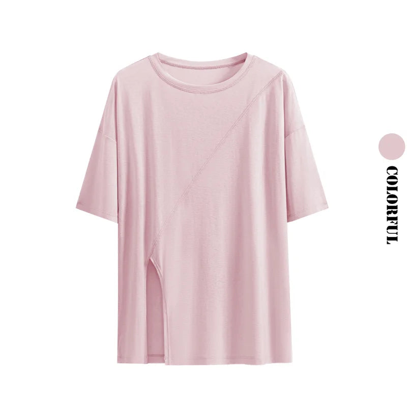 Drur Women Yoga Shirts Loose Fit Breathable Side Slits