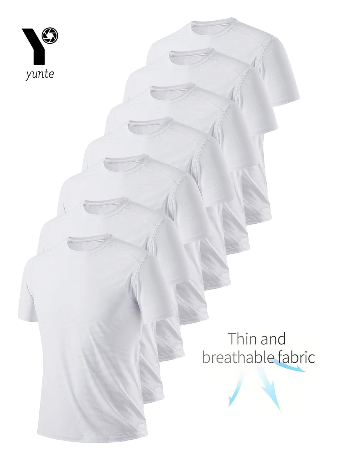 Round Neck White T Shirt Ultra Light Quick Dry For Men