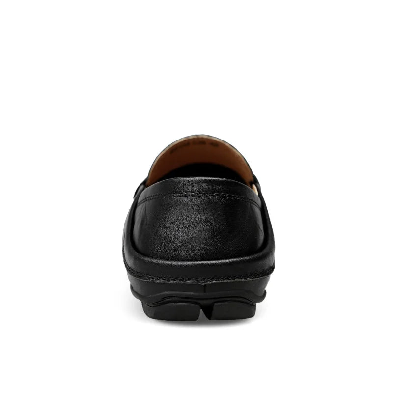 Summer Men Italian Leather Moccasins Slip On Loafers