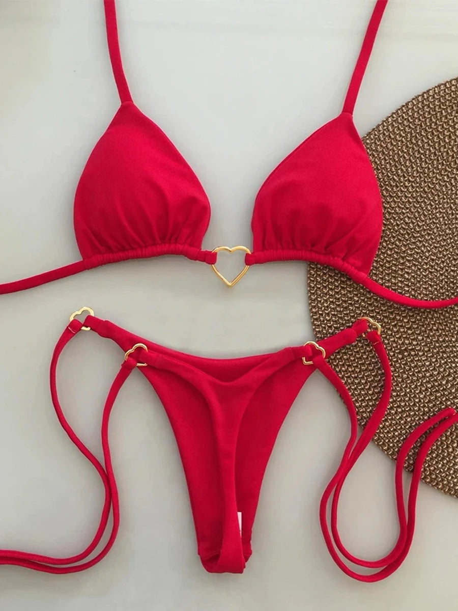 Triangle Thong Bikini Halter Swimsuit 2025 Swimwear