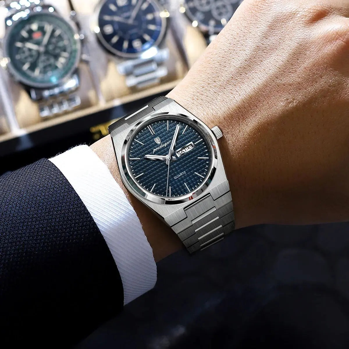 POEDAGAR Luxury Sport Military Watch Waterproof Stainless