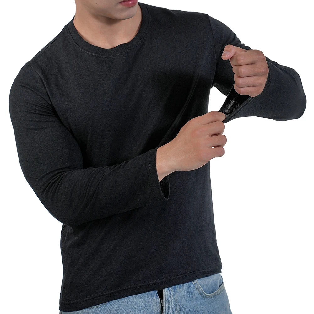 Men's Cotton Long Sleeve T Shirt Classic Fit For Everyday