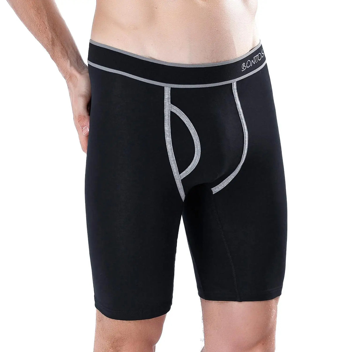 Natural Cotton Long Leg Boxers For Men Underwear Breathable