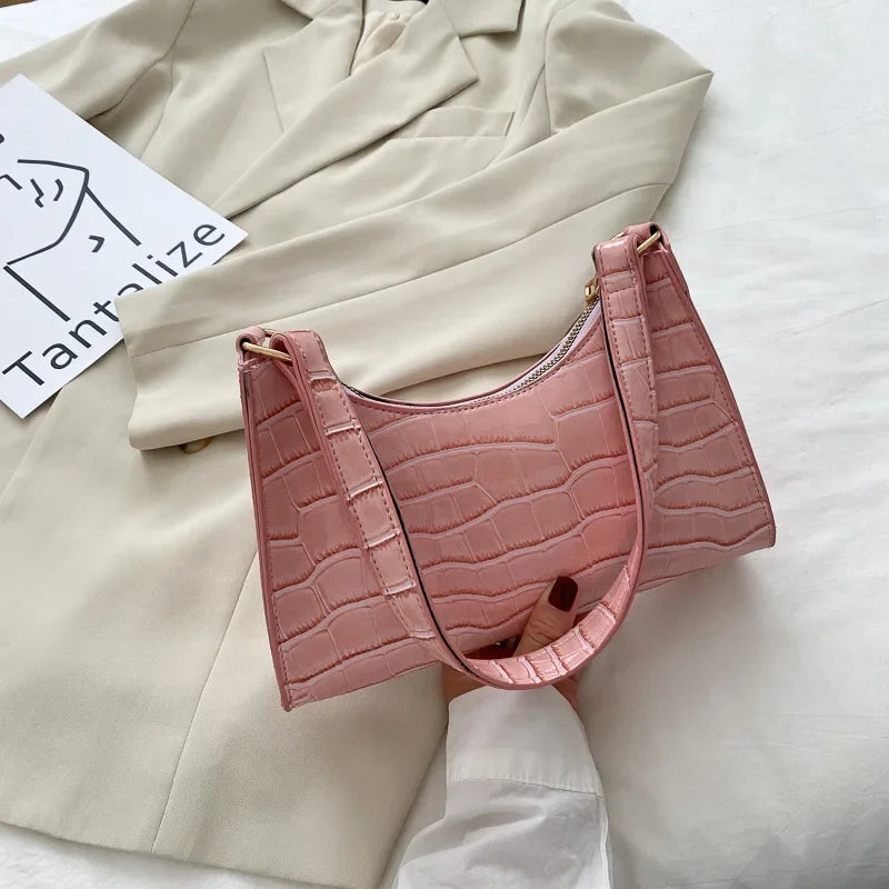Retro Alligator Pattern Small PU Leather Handbags For Women