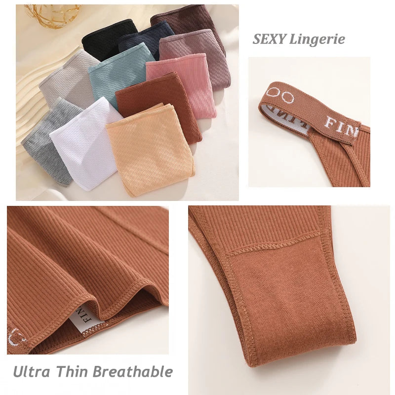 Cotton Brazilian Panties For Women Low Waist Lingerie Set