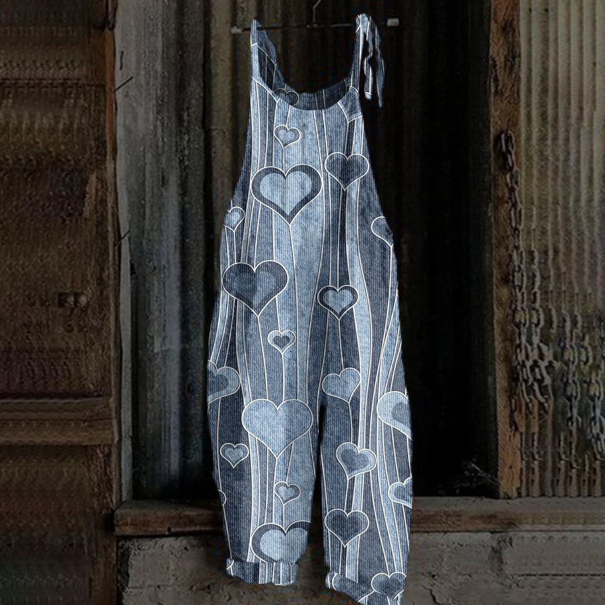 Womens Jumpsuit Print Casual Vintage Cotton Linen Summer
