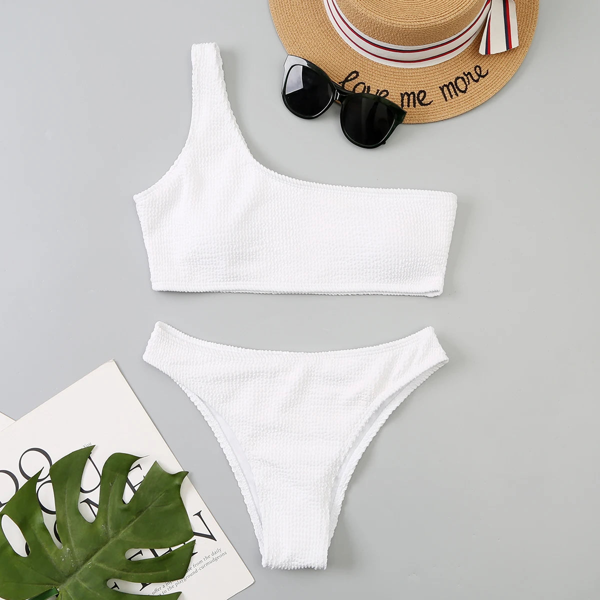 One Shoulder Bikinis 2025 Womens Sexy Brazilian Swimsuit
