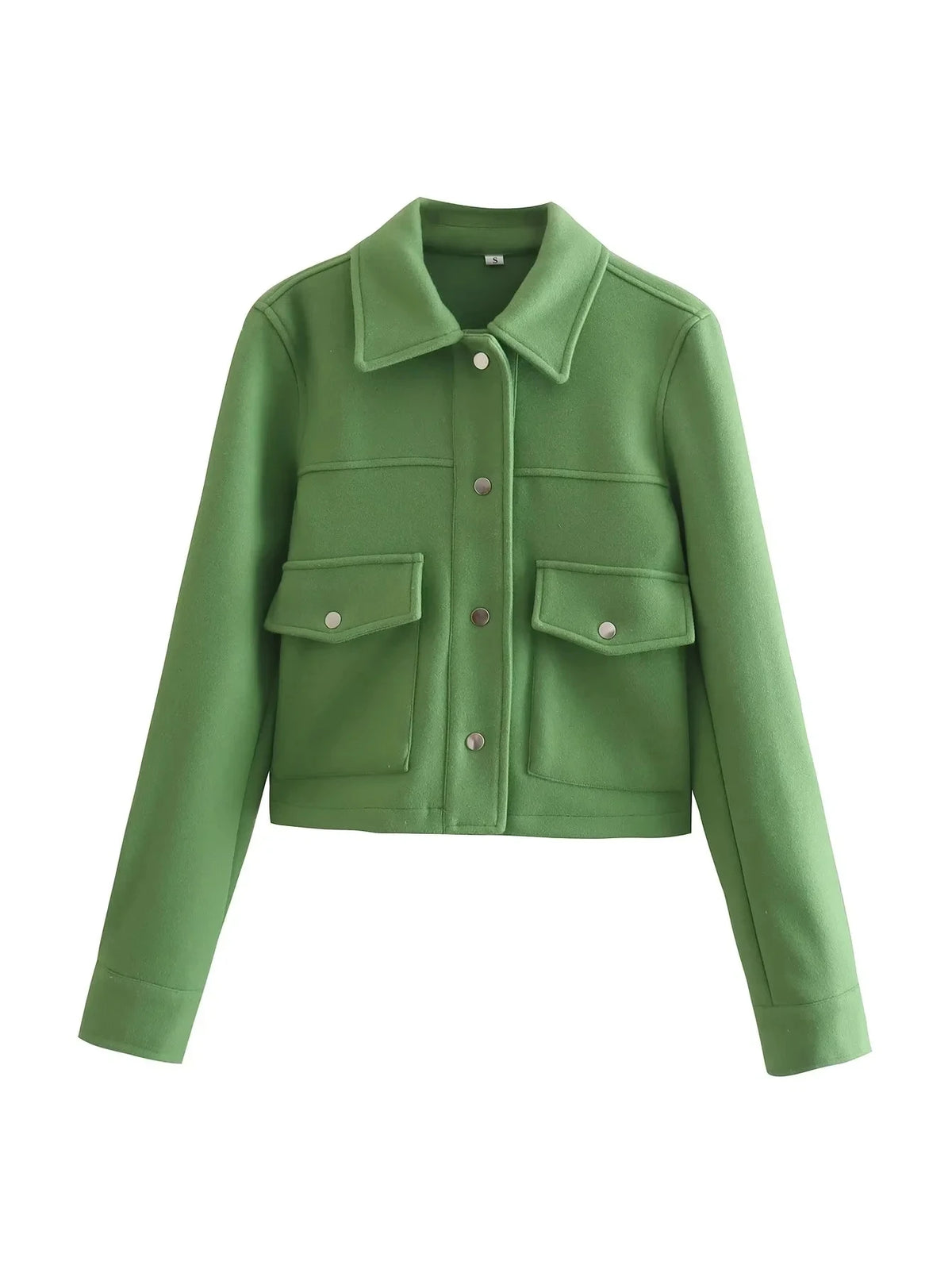 Trafza Womens Autumn Long Sleeve Jacket With Front Pockets