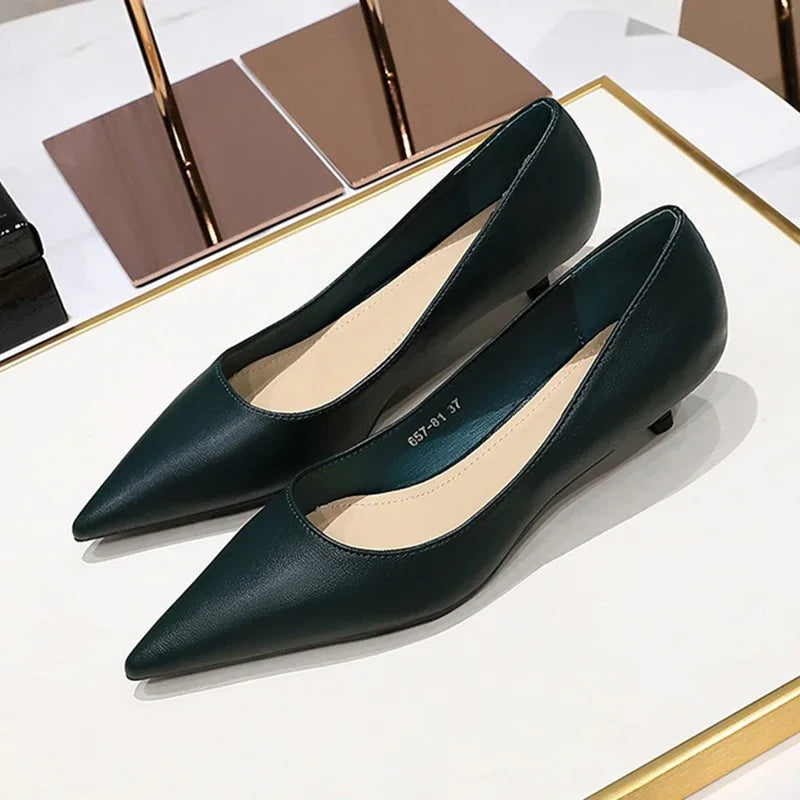 Spring 2024 Women High Heels 4cm Pointed Toe Office Pumps
