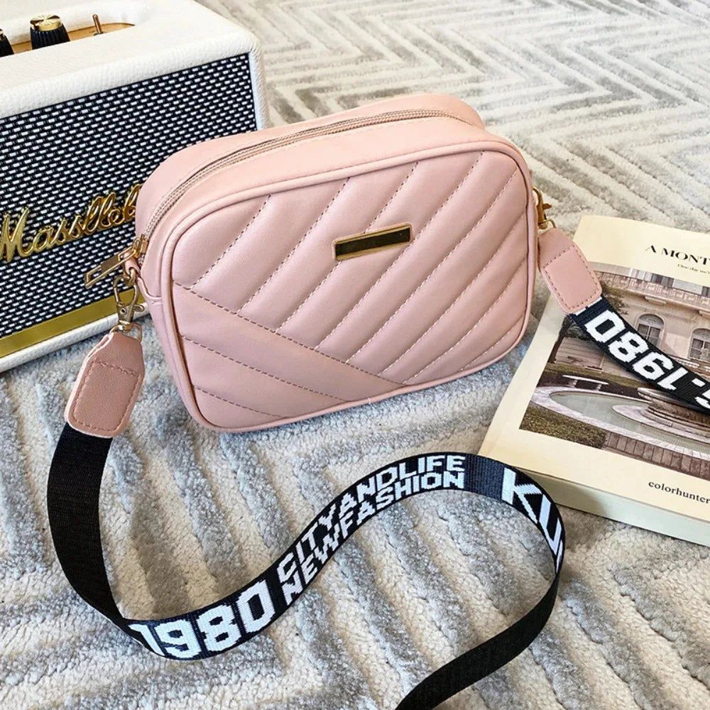 Womens PU Leather Camera Bag Crossbody With Phone Pocket