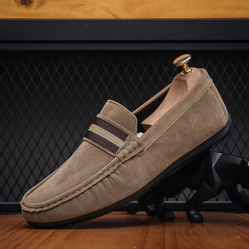 Spring Men Suede Loafers Casual Driving Shoes Moccasins