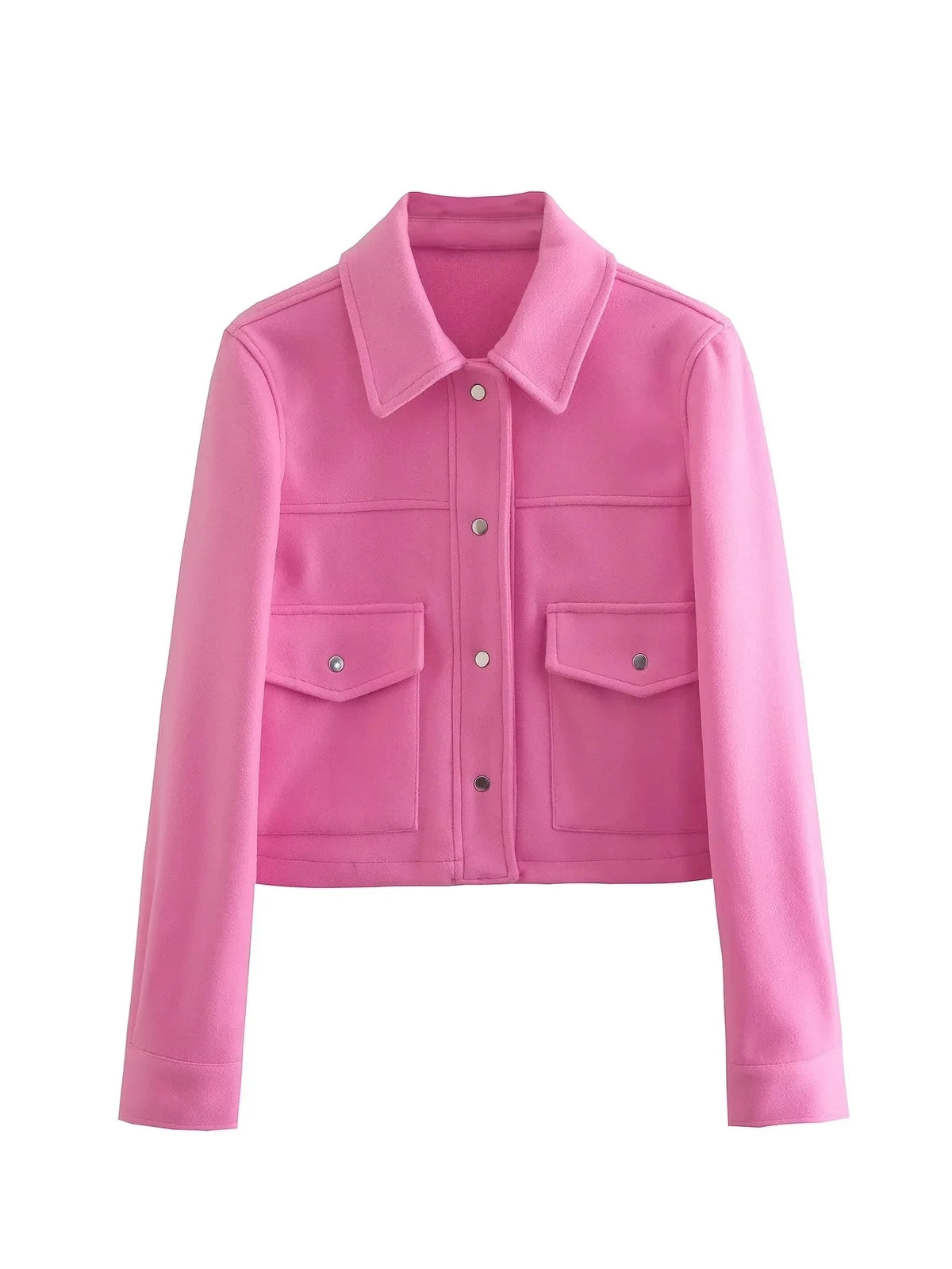 Trafza Womens Autumn Long Sleeve Jacket With Front Pockets