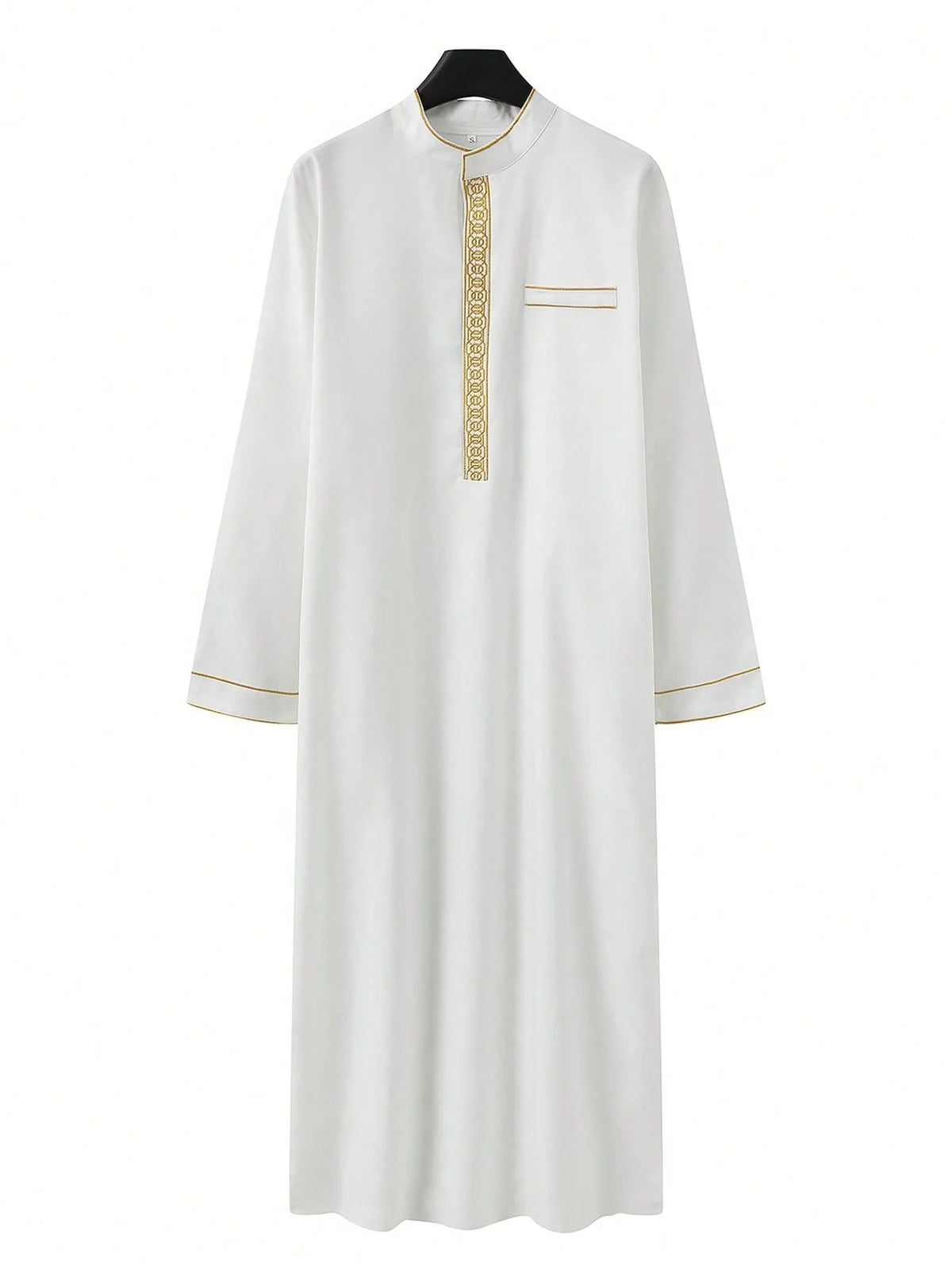 Luxury Islam Thobe For Arab Men Embroidered Stand Collar