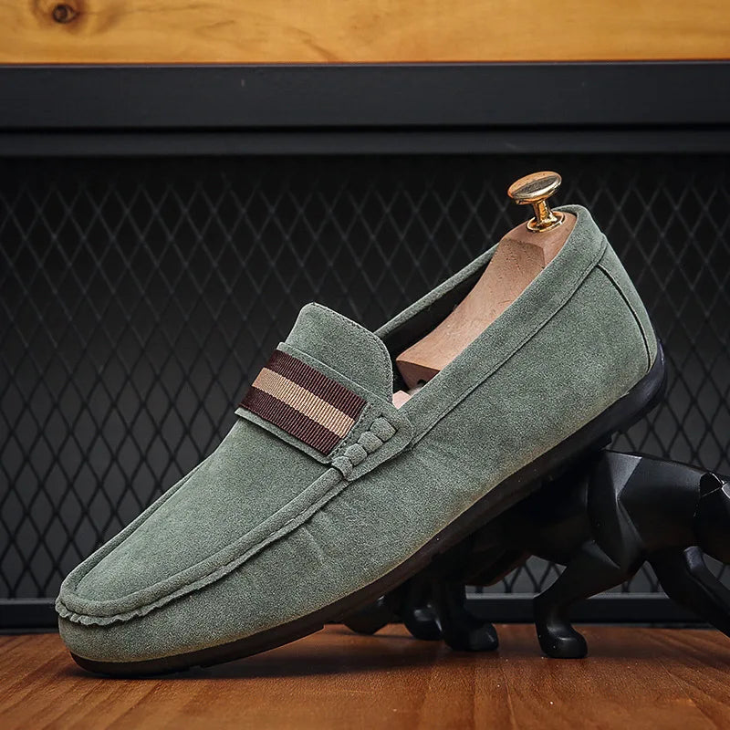 Spring Men Suede Loafers Casual Driving Shoes Moccasins