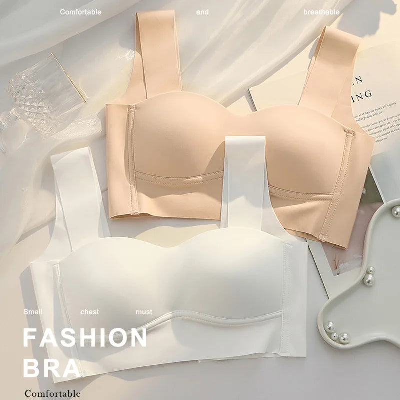 Wireless Ice Silk Comfort Bra One Piece Bralette Push Up