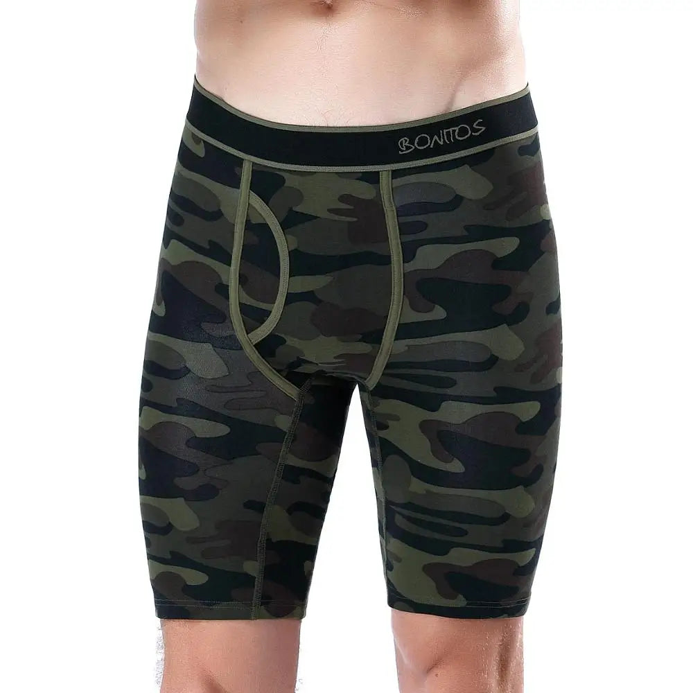 Natural Cotton Long Leg Boxers For Men Underwear Breathable