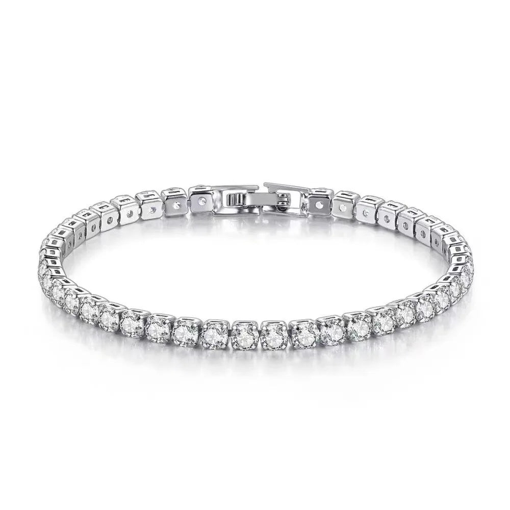 S925 Sterling Silver Zirconia Tennis Bracelet Women 16-20cm