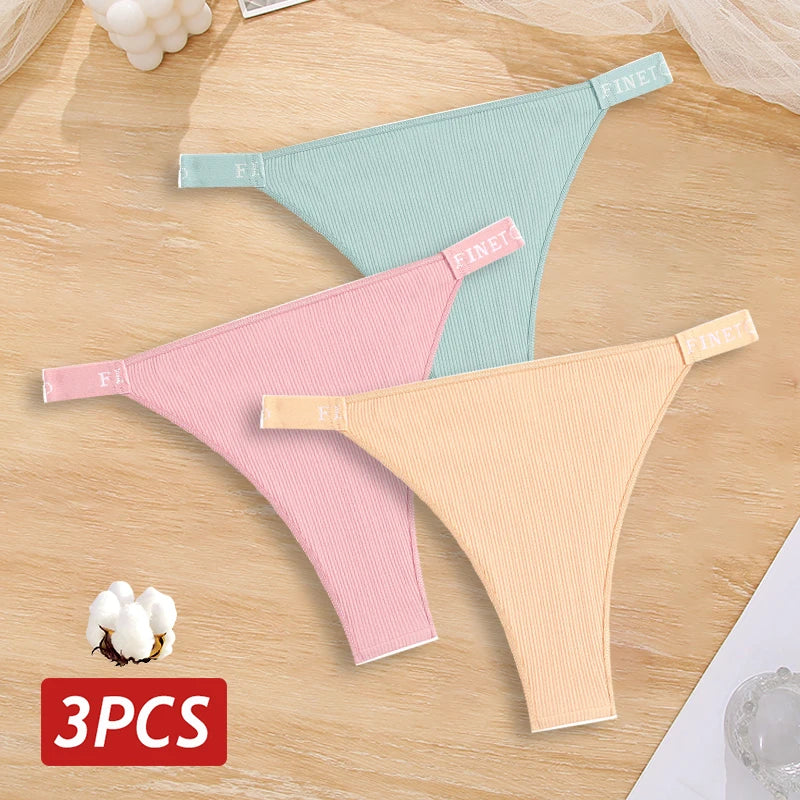 Cotton Brazilian Panties For Women Low Waist Lingerie Set