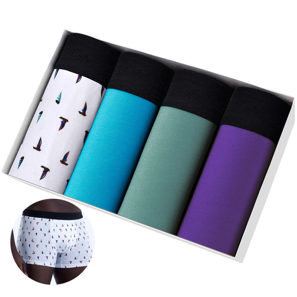 4 Pack Mens Boxer Shorts Cotton Underwear Set Soft Comfort