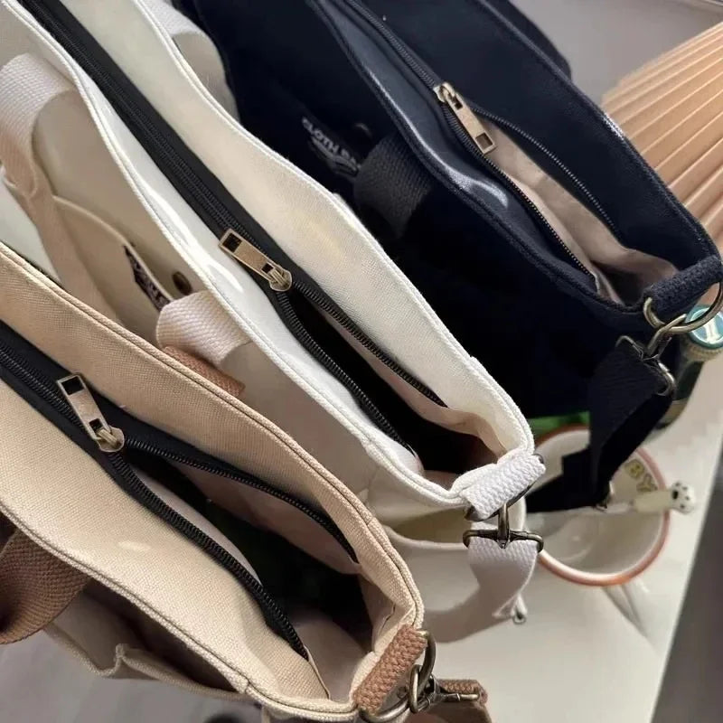Urban Minimalist Canvas Tote For Female Students Everyday