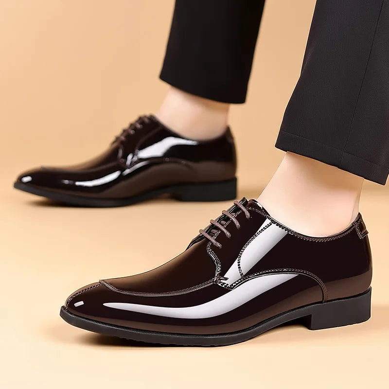 Business Mens Patent Leather Dress Shoes Plus Size 38 48